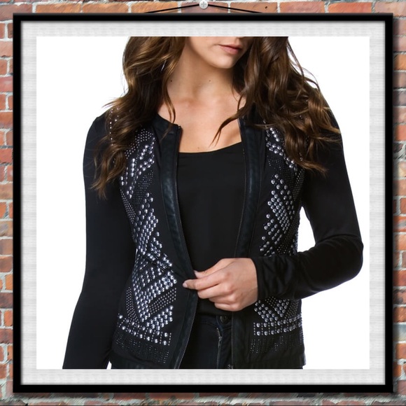 Carmin Jackets & Blazers - Carmin Studded Knit Jacket